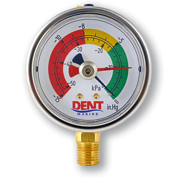 Diesel fuel filter vacuum gauge by Dent Marine
